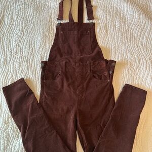 Free People Women's Burgundy Overalls